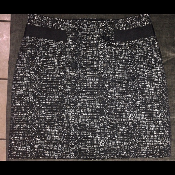 Black White Speckled Print Zip Skirt - Picture 1 of 3